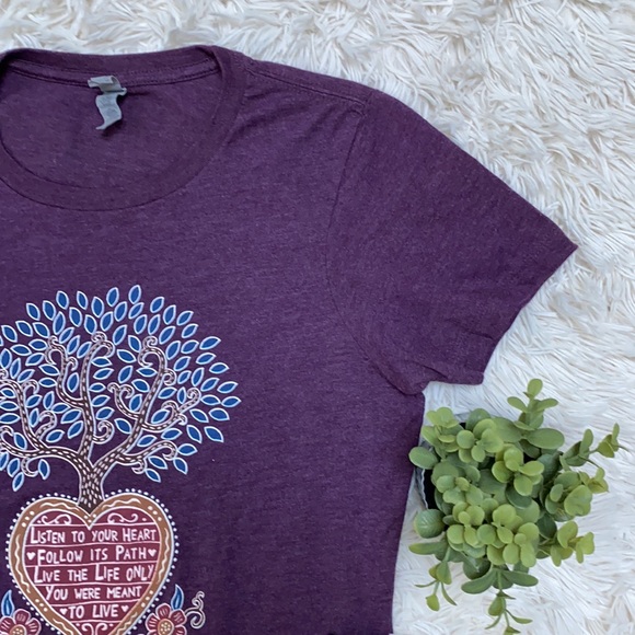 Next Level Apparel Heart Graphic Tee 💗 Purple - Picture 9 of 10